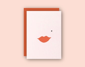 Lips Letterpress Greeting Card