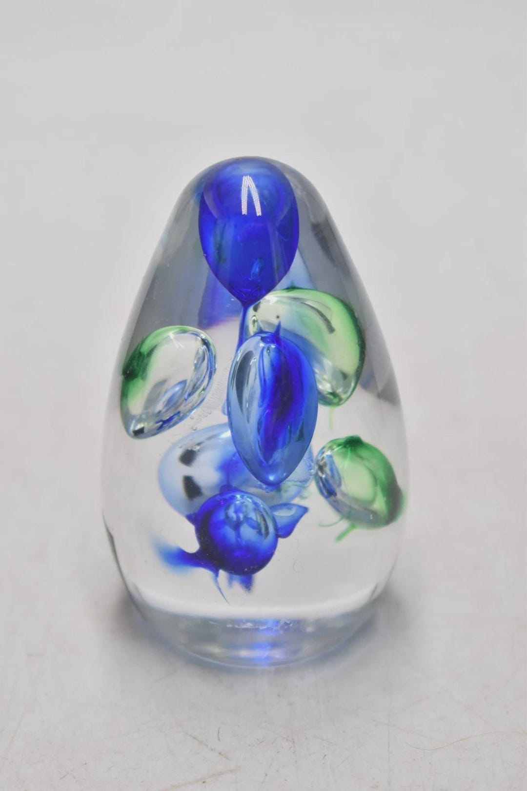 Vintage Langham Glass Streamer Paperweight – Blue & Green – Art Glass ...