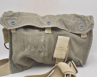 Vintage Yugoslavian Army Canvas Haversack Shoulder Bag Military Surplus