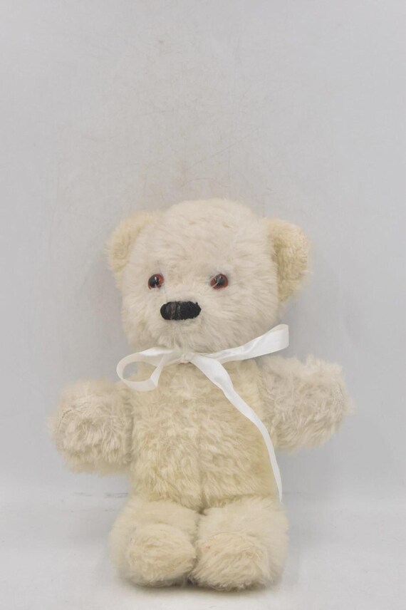 Vintage 1950s Pedigree Two-tone Teddy Bear – 30cm – White & Blue