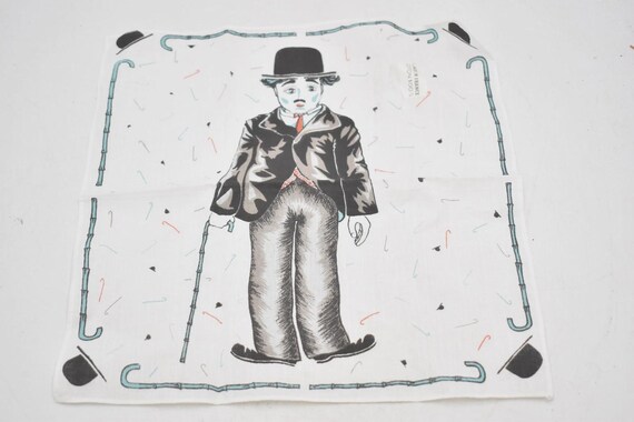 Vintage French Charles Chaplin Handkerchief 30cm x 30cm Collectable
