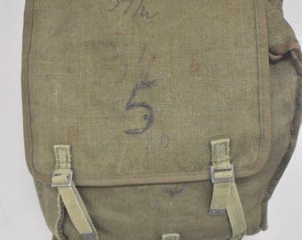 Vintage 1970s Polish Army Cube Backpack
