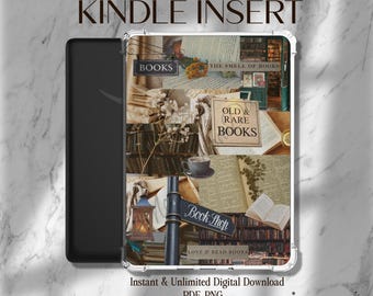 Encarte para Kindle - Encarte imprimible de estilo librero - Descarga instantánea - Paper-White, Basic, Scribe, Oasis