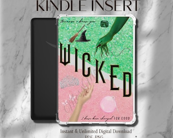 Encarte para Kindle - Encarte Wicked imprimible - Descarga instantánea - Paper-white, Basic, Scribe, Oasis
