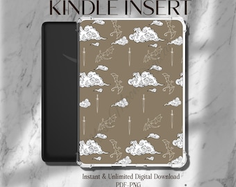 Encarte imprimible de dragón de fantasía para Kindle - Descarga instantánea - Paperwhite, Basic, Scribe, Oasis