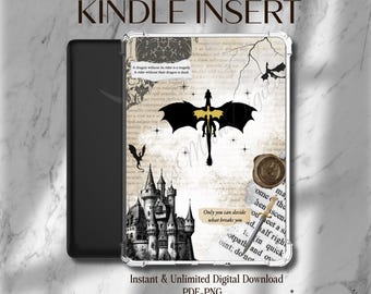 Encarte para Kindle - Imprimible inspirado en la Cuarta Ala - Descarga digital - Paper-White, Basic, Scribe, Oasis