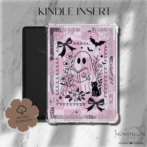 Printable Halloween Ghost Kindle Insert- Digital Download- Paperwhite, Basic, Scribe, Oasis