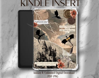 Encarte para Kindle - Inspirado en La Cuarta Ala - Descarga digital instantánea - Encarte imprimible