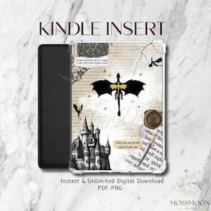 Kindle Insert-quatrième aile inspiré imprimable-téléchargement numérique-papier-blanc,basique,Scribe,Oasis