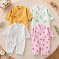 Muslin Kimono Baby Jumpsuit, Cotton Wrap Bodysuit for Newborns, Long Sleeve Romper, Unisex Baby Clothes, Infant, Onesie, Gauze product logo