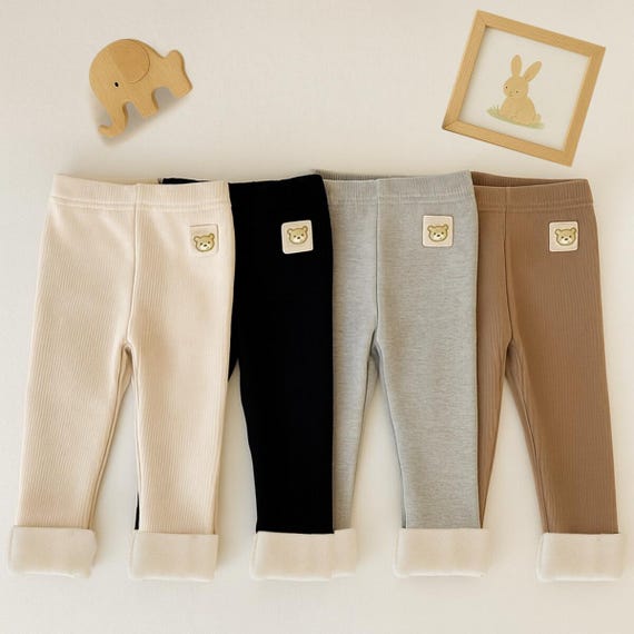 Baby Fleece Leggings, Lined Warm Winter Pants, Free Ship, Gift, Cozy Bottoms