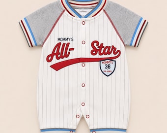 Pelele de béisbol para bebé niño, body de algodón de verano, conjunto deportivo para bebé, body All Star de manga corta, mono deportivo para bebé, regalo para baby shower