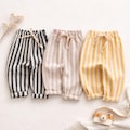 Baby Linen Cotton Stripe Pants, Baby Harem Pants, Striped Baby Pants, Vintage Toddler Trousers, Neutral Baby Outfit, Unisex Kids, Boho product logo
