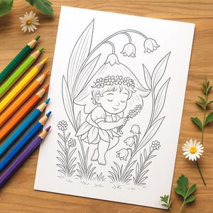 Flower Child Coloring Pages no.2 | 10 Coloring Pages for Kids and Adults | Printable PDF | Cute Coloring Book Instant Download