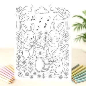 Häschen Ausmalen - 10 A4 Seiten | Sofortdownload | Entspannende Kunst
