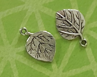 Birch Leaf Pewter Charms – Antique Style Jewelry Making