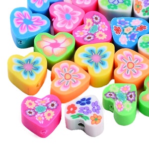 25 pcs Polymer Clay Heart Beads,Valentine's Day Beads, Heart Beads, Fimo Hearts, DIY Valentine Jewelry, Kids DIY Jewelry, Polymer Beads
