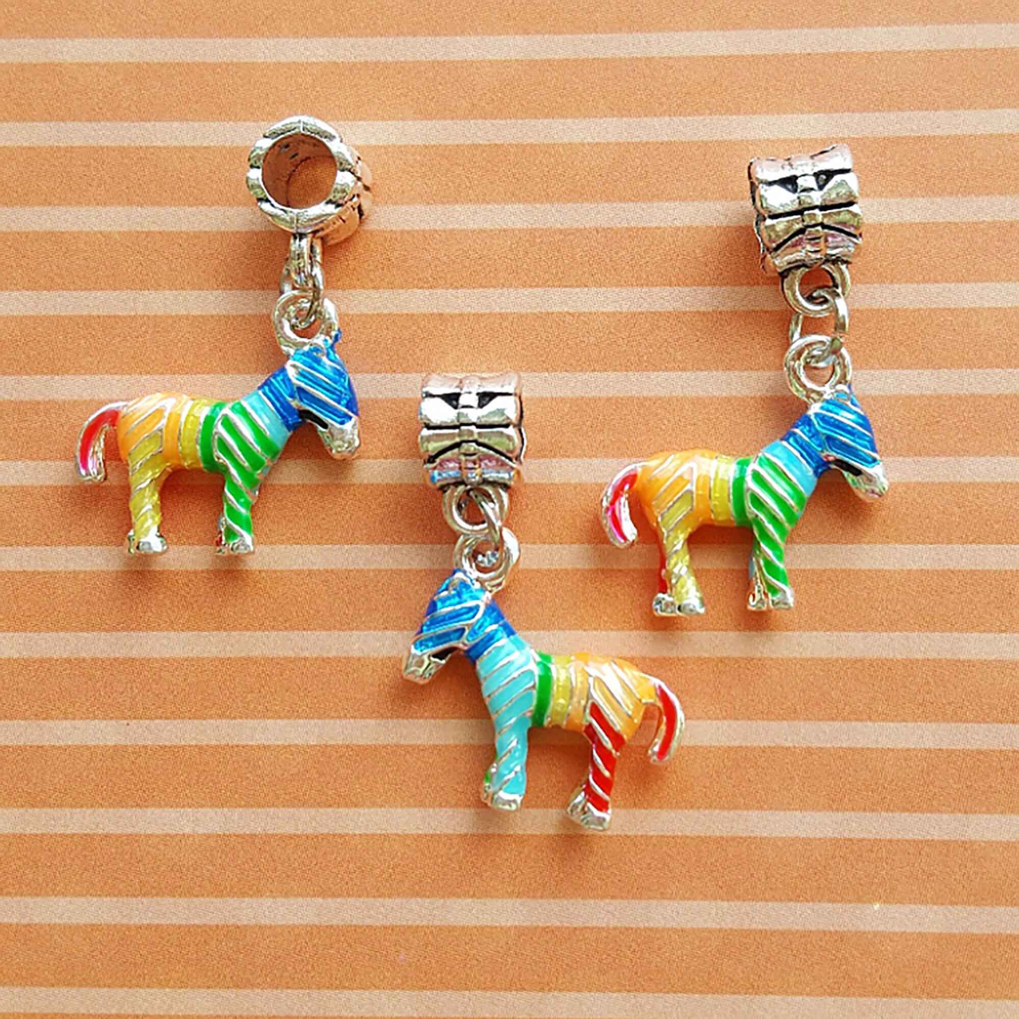 Rainbow Enamel Charms, Unicorn Charms, Charm Bracelets, Rainbow