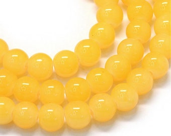 Saffron Yellow 8mm Glass Beads
