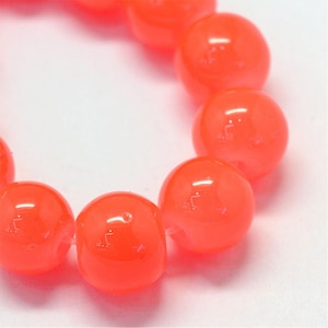 Papaya Glass 6mm Glass Beads