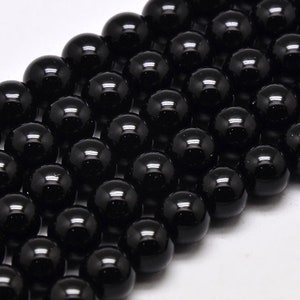 Black 8mm Glass Beads