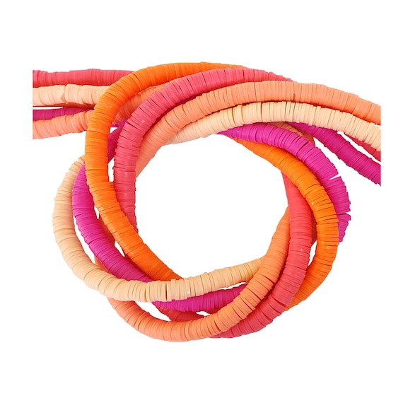 6mm Heishi Beads Tequila Sunrise Assortment Multi Color Polymer Clay Heishi Beads vinyl Disc Beads wholesale Heishi Heishi Assortments Etsy
