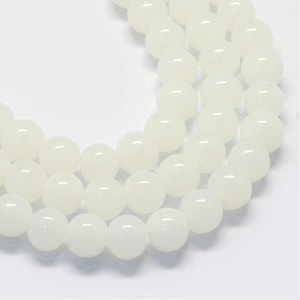 Alabaster White 8mm Glass Beads
