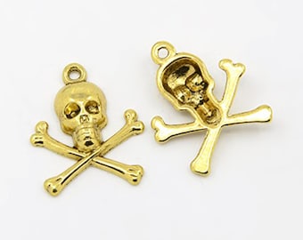 Skull and Crossbones Charms for Halloween, Jolly Roger Charms, Halloween Pirate charms, Halloween charms for jewelry making