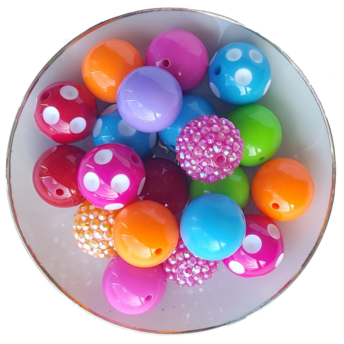 24PCS 20MM Rainbow Bubblegum Bead Assortment Bubblegum Etsy Australia