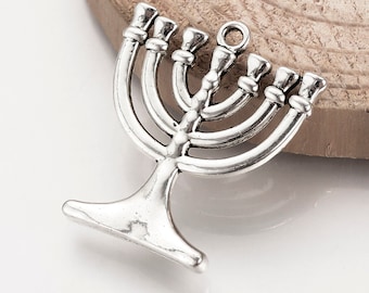 Menorah Chanukkah Charms 5pcs/ Hanukkah Jewelry DIY/ Hanukkah Charms/WholesaleJewish Holiday Charms/Jewish Jewelry DIY/Bulk Charms