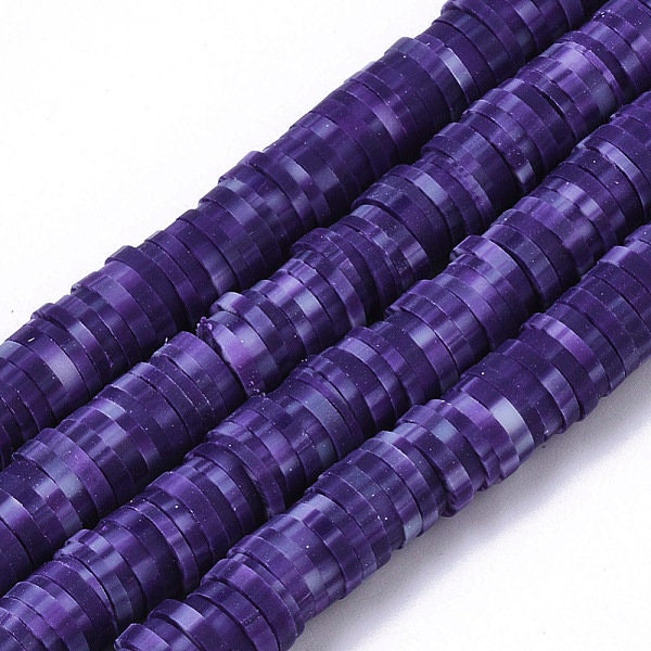 Speckled Purple 6MM Polymer Clay Heishi Disc Beads, Poker Chip Beads, Vinyl Beads,African Vinyl Disc Beads,Wholesale Heishi, DIY Jewelry