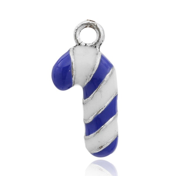 Hanukkah Candy Cane Charms / Hanukkah Jewelry DIY/ Chanukkah Bracelet Charms/Holiday Charms/Candy Cane Charms/Jewish Holiday Charms,