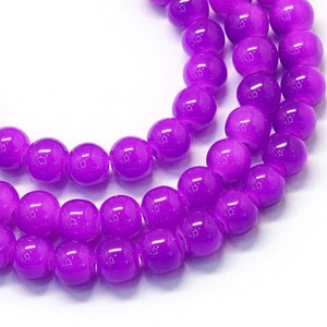 Purple 8mm Glass Beads