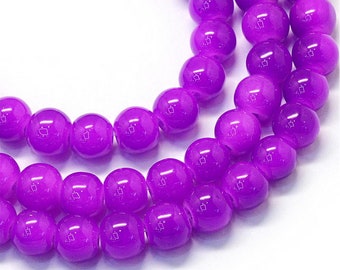 Purple 8mm Glass Beads