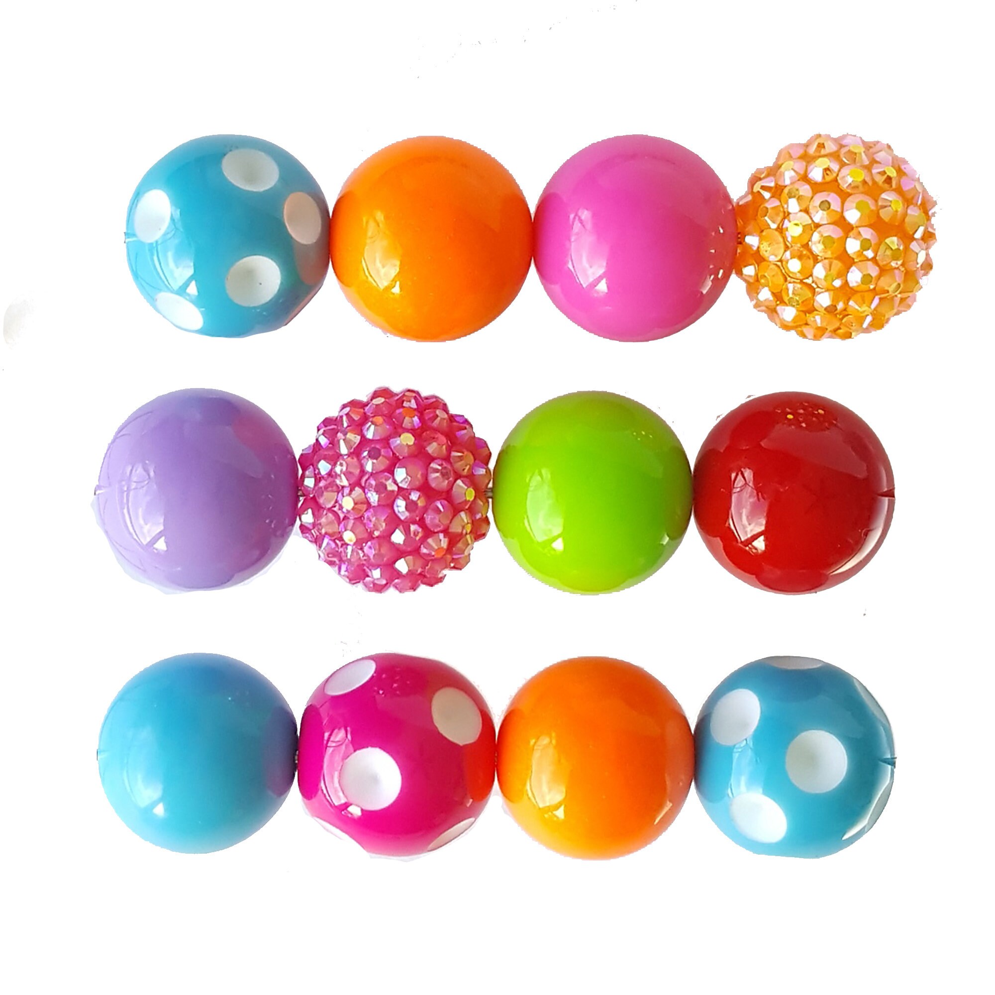 24PCS 20MM Rainbow Bubblegum Bead Assortment Bubblegum Etsy