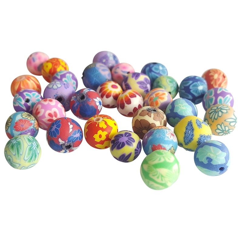 10/50pcs Mixed Colors Polymer Clay Round Beads Set With Synthetic Diamonds 10mm 10/50pcs Mixed Colors Polymer Clay Round Beads Set With Synthetic Diamonds 10mm