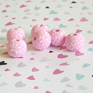 My Design - Polymer Clay Beads Choose 8 or 10mm, Round Fimo Beads, Handmade Clay Beads, Pink Polymer Clay Beads, Unique Beads, Bracelet DIY