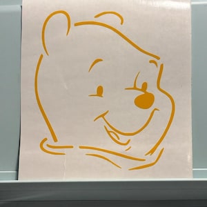 Adorable sticker tête de Winnie l&#39;ourson - Sticker en vinyle pour chambres d&#39;enfants, voitures et ordinateurs portables 3,5 x 4 pouces