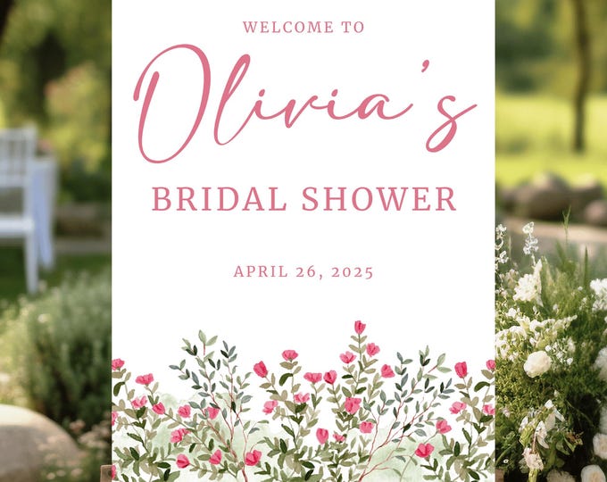 Bridal Shower Welcome Sign | Rose Garden