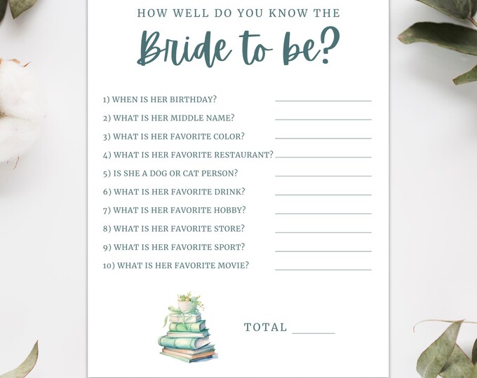 Bridal Shower Game | How Well Do You Know the Bride? | A New Story Begins