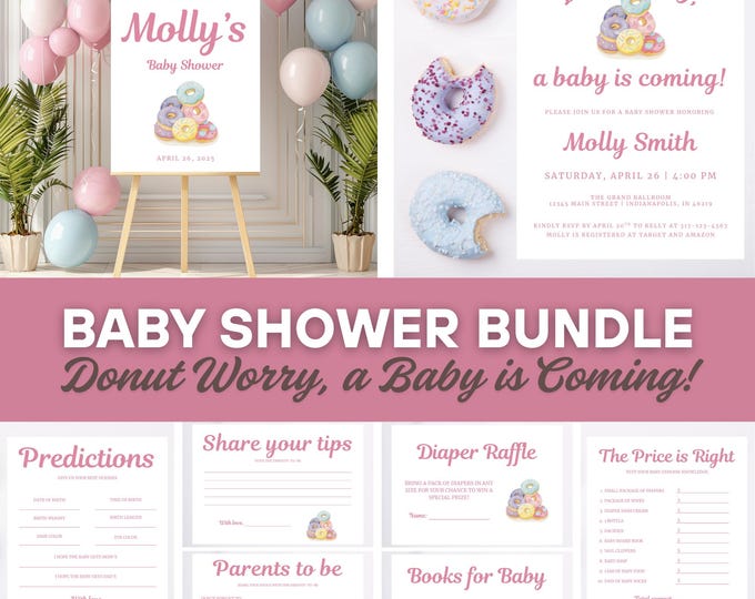 Baby Shower Bundle | Donut Worry, a Baby is Coming! | FULL SET