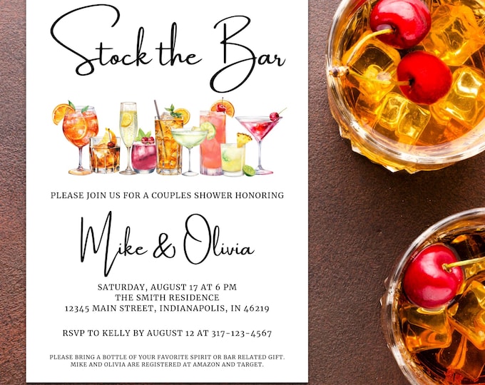Stock the Bar Invitation | Couples Shower