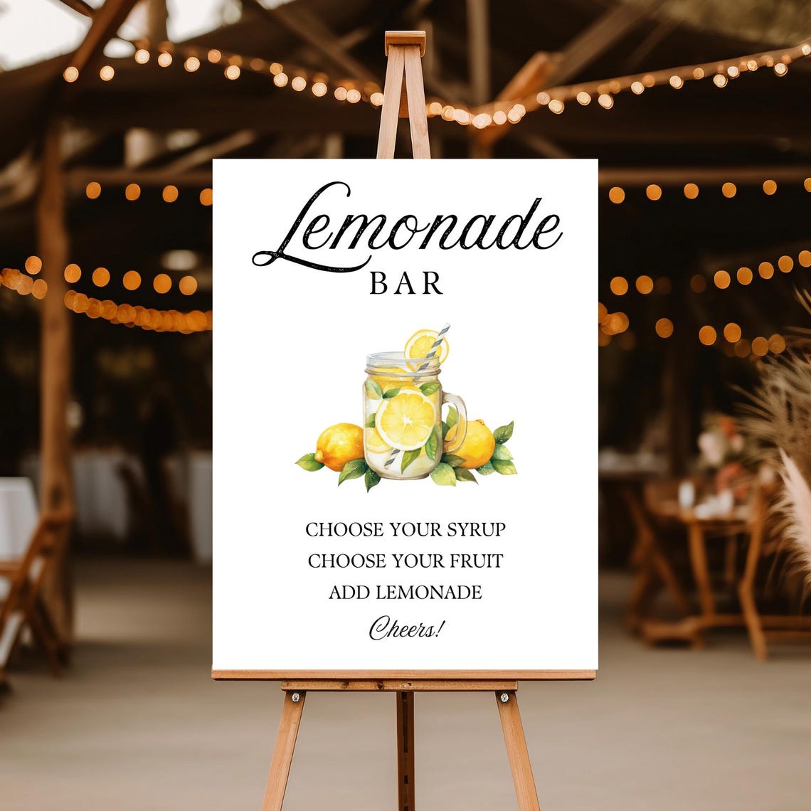 Lemonade Bar Bundle Template, Drink Station Sign, Party Decor, Editable ...