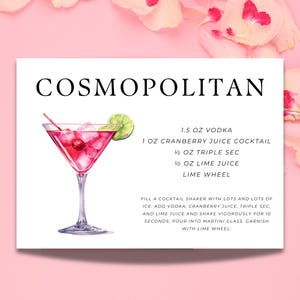 Tarjeta de receta del cóctel Cosmopolitan