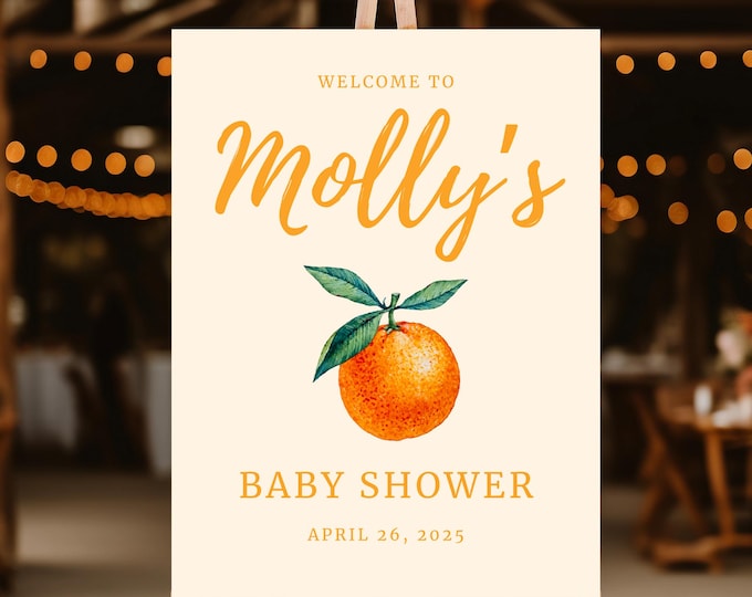 Baby Shower Welcome Sign | A Little Cutie is on the way