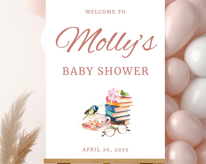 Baby Shower Welcome Sign | A New Chapter Begins