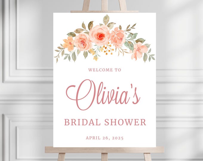 Bridal Shower Welcome Sign | Peach Dreams