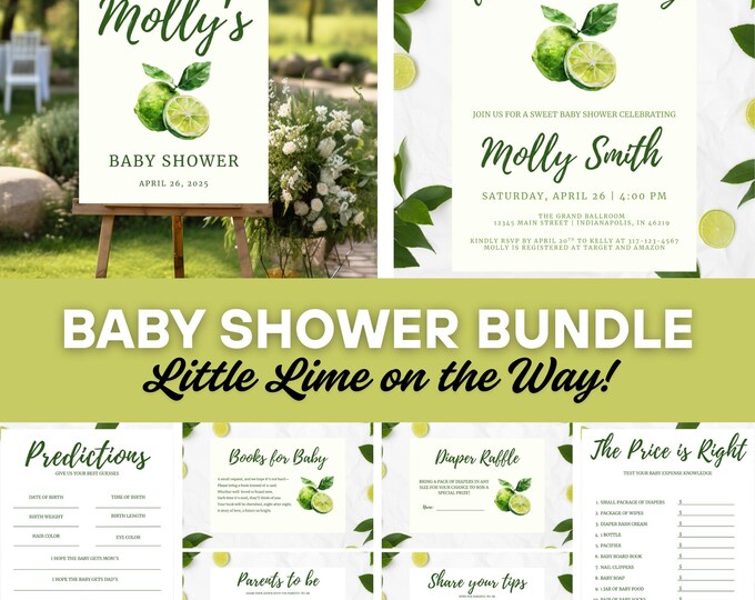 Baby Shower Bundle | Little Lime on the Way! | FULL SET