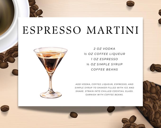 Espresso Martini Recipe Card