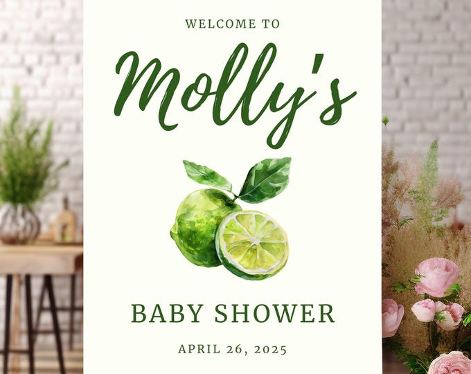 Baby Shower Welcome Sign | Little Lime on the Way